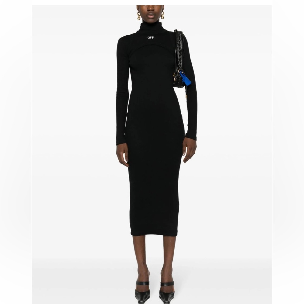 Off-White Black Long Sleeve Dress